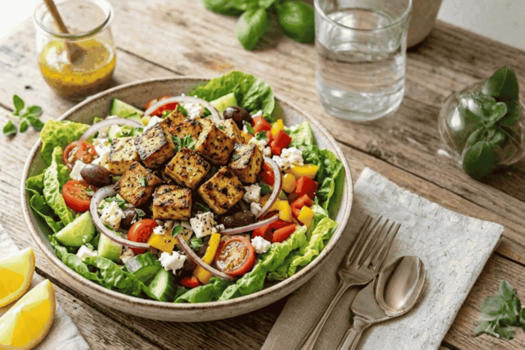 Greek Salad with Grilled Toffu