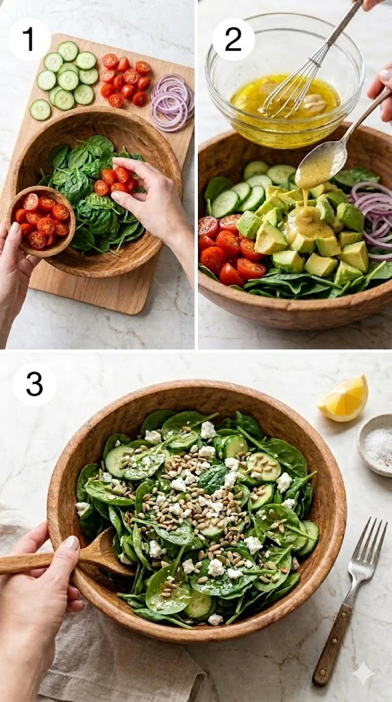 avocado & spinach salad pic 3