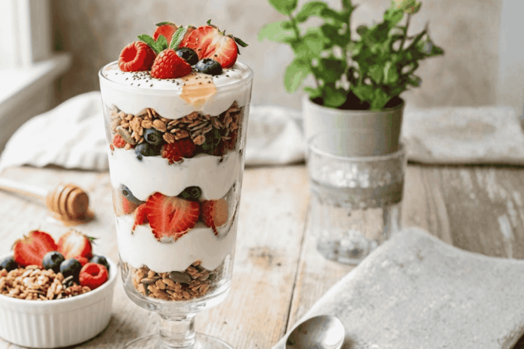 greek yogurt berry parfait