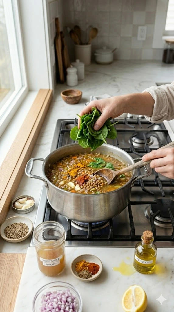 lentil & spinach soup pic 3