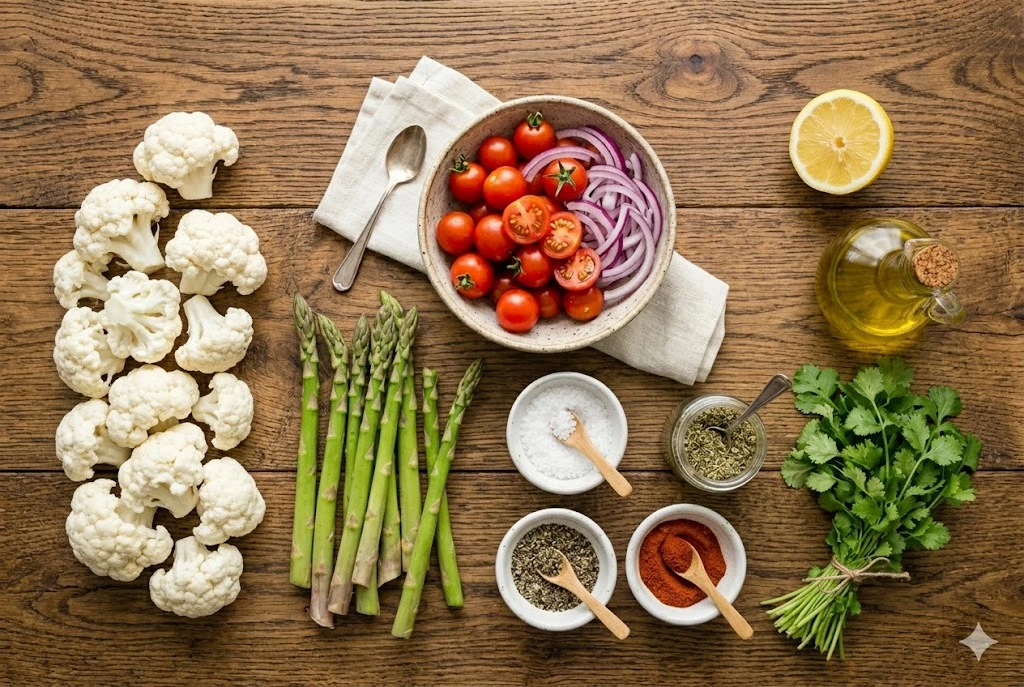 roasted cauliflower and asparagus pic 2