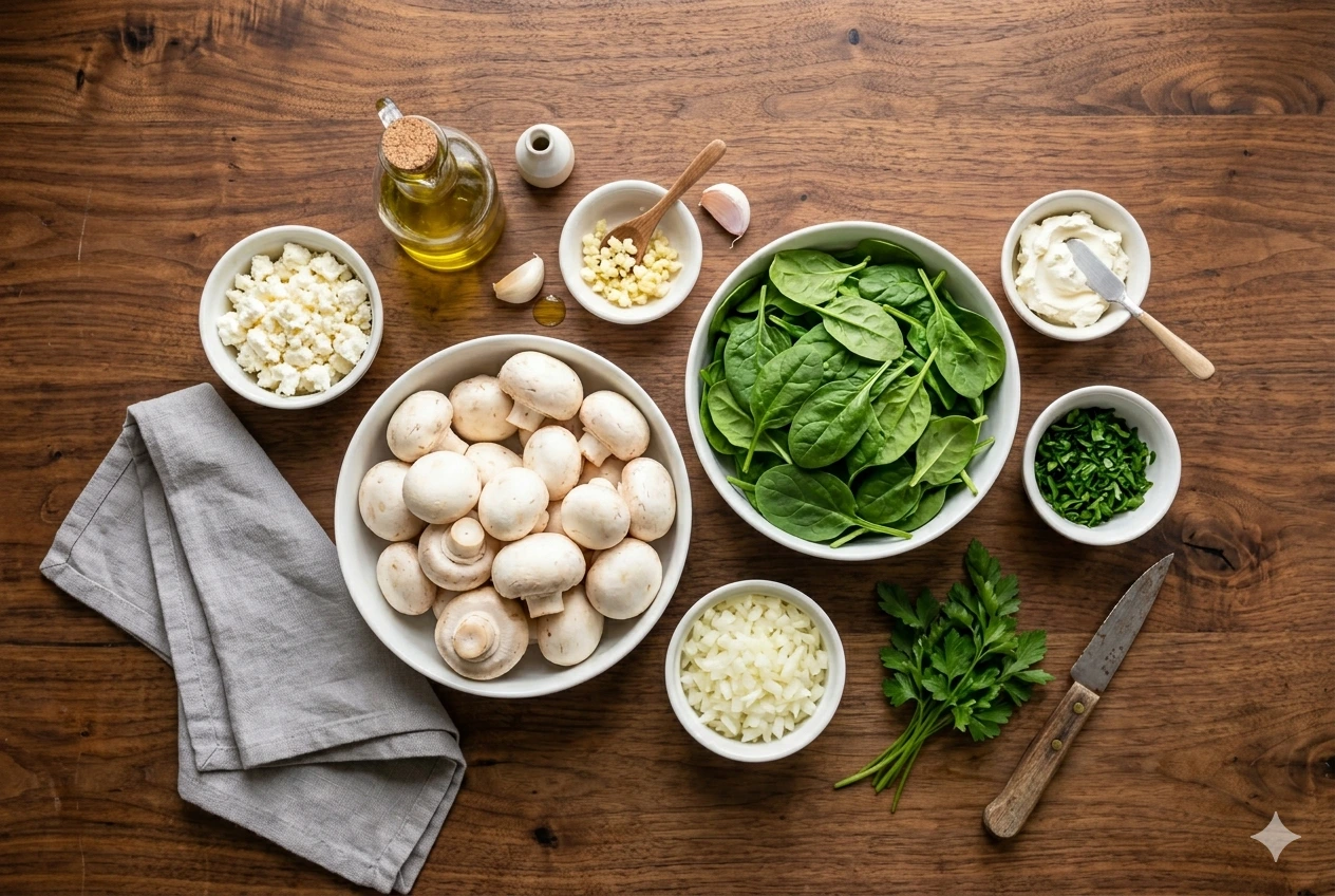 spinach & feta stuffed mushrooms pic 2
