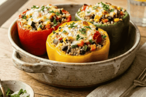 Stuffed Bell Peppers (Quinoa & Veggies)
