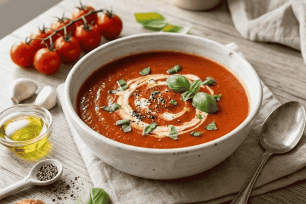 tomato basil soup (no sugar added)