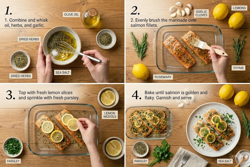 baked salmon with lemon & herbs pic 3