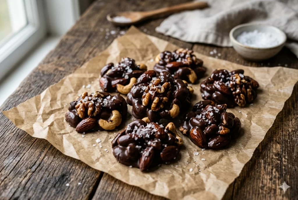 dark chocolate nut clusters pic 1
