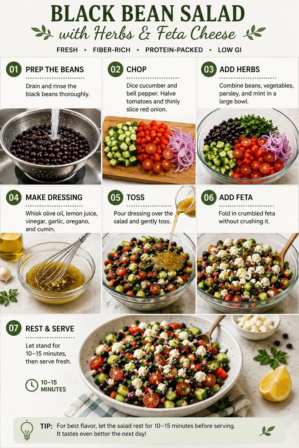 pic 3 black bean salad with herbs & feta cheese