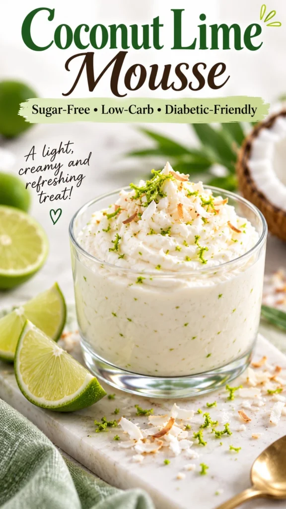 🥥 Coconut Lime Mousse — Sugar-Free & Diabetic-Friendly pic 1 coconut lime mousse