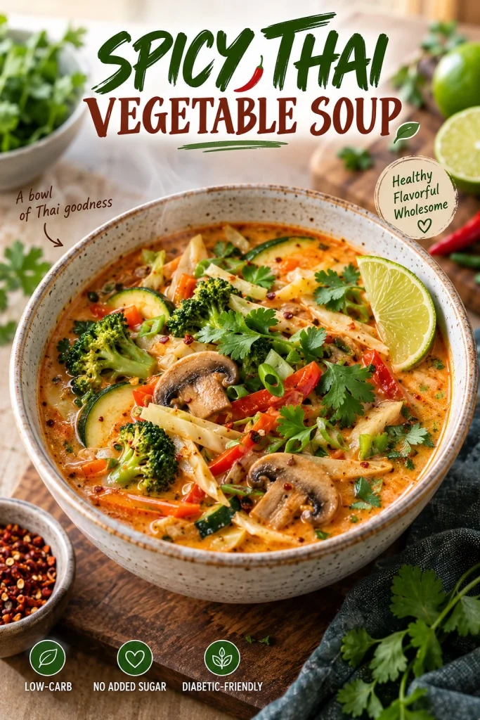 🌶️Spicy Thai Vegetable Soup – Easy Low-Carb & Diabetic-Friendly Recipe pic 1 spicy thai vegetable soup