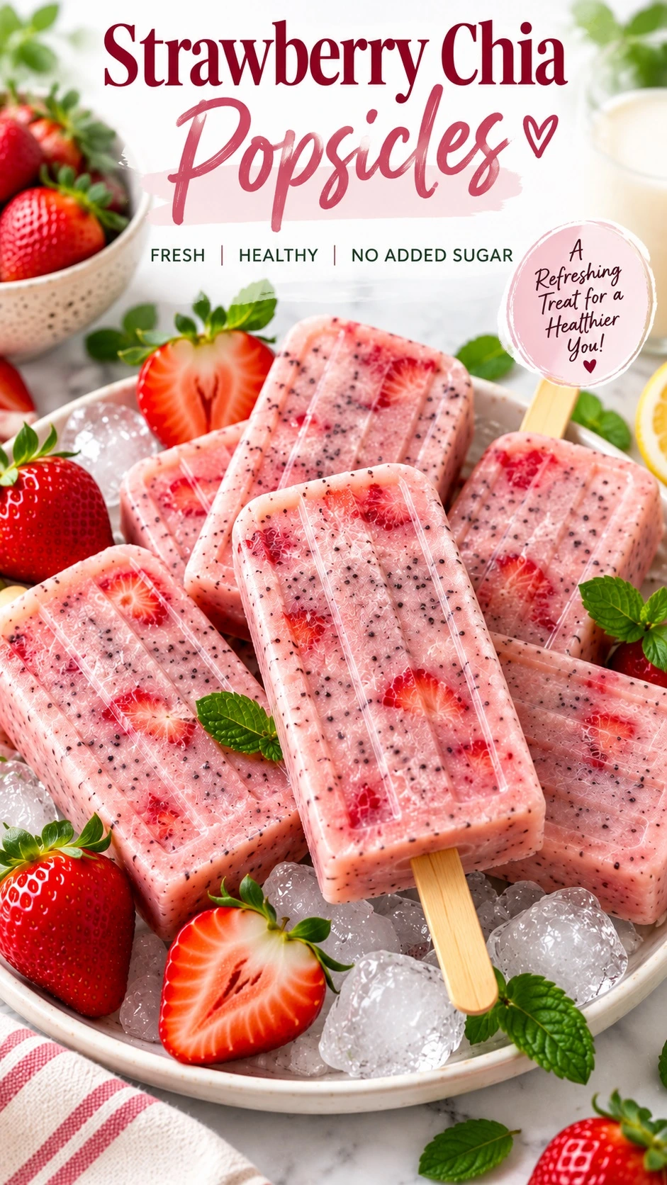 🍓 Strawberry Chia Popsicles – No Added Sugar pic 1 strawberry chia popsicles