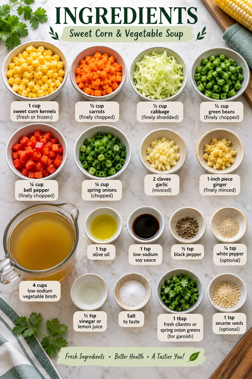 🌽 Sweet Corn & Vegetable Soup — Diabetic-Friendly pic 2 sweet corn & vegetable soup