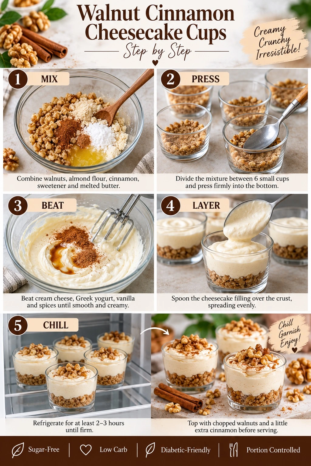 pic 3 walnut cinnamon cheesecake cups